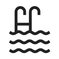 Icon of a swimming pool with a ladder, representing swimming pools analysis.
