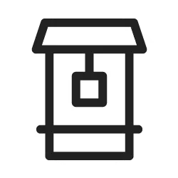 Icon of a water well with a bucket, representing freshwater wells analysis.